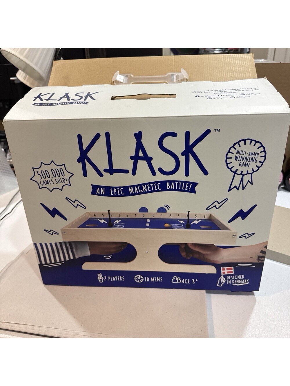 KLASK Board Game An Epic Magnetic Battle 2-player Kids & Adults Denmark w/Box